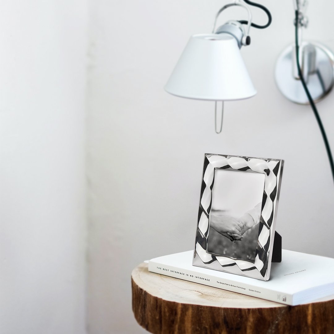 Wavy Textured Silver Photo Frame