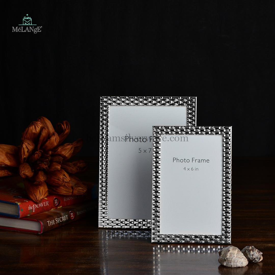 3D Brick Design Silver Photo Frame